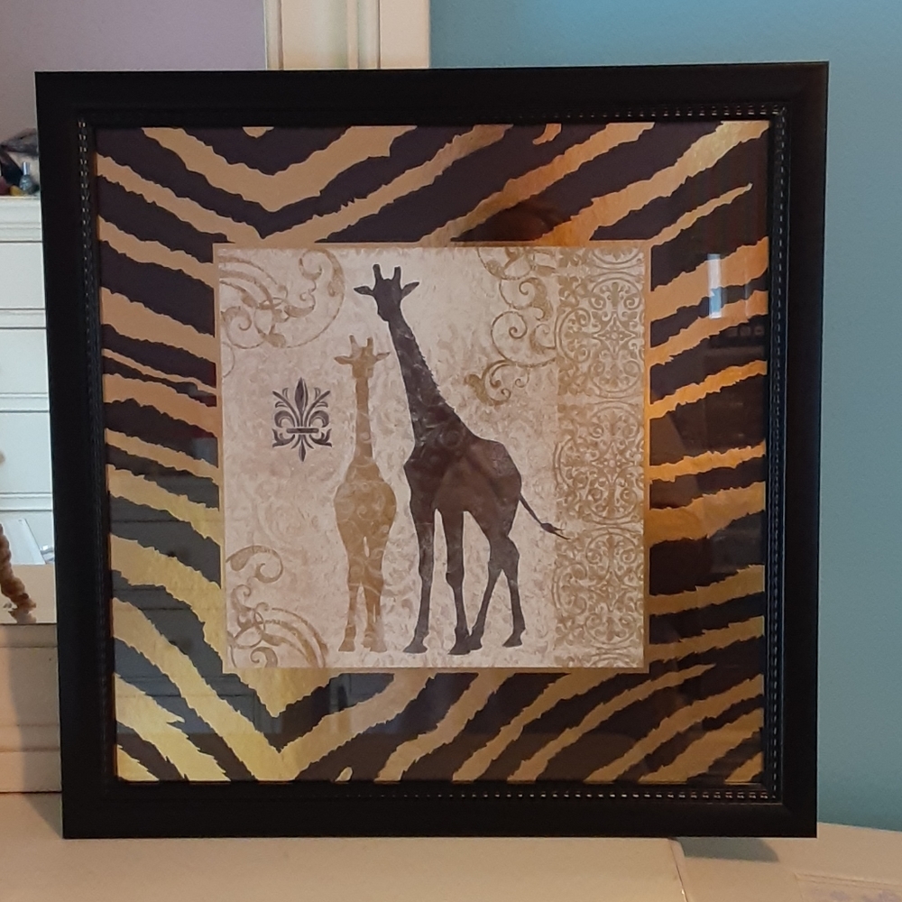 Giraffe print framed